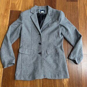 Herman Geist black & white herringbone 3 button front jacket